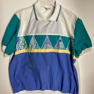 The American Collection vintage 80 Nylon Aquarium Style T Shirt + Pants Set